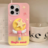 Fashion Moon Star Magic Wand iPhone Case - KASONPAI Silicone Stand Cover - AKM CASE｜iPhone Case & Accesories Worldwide