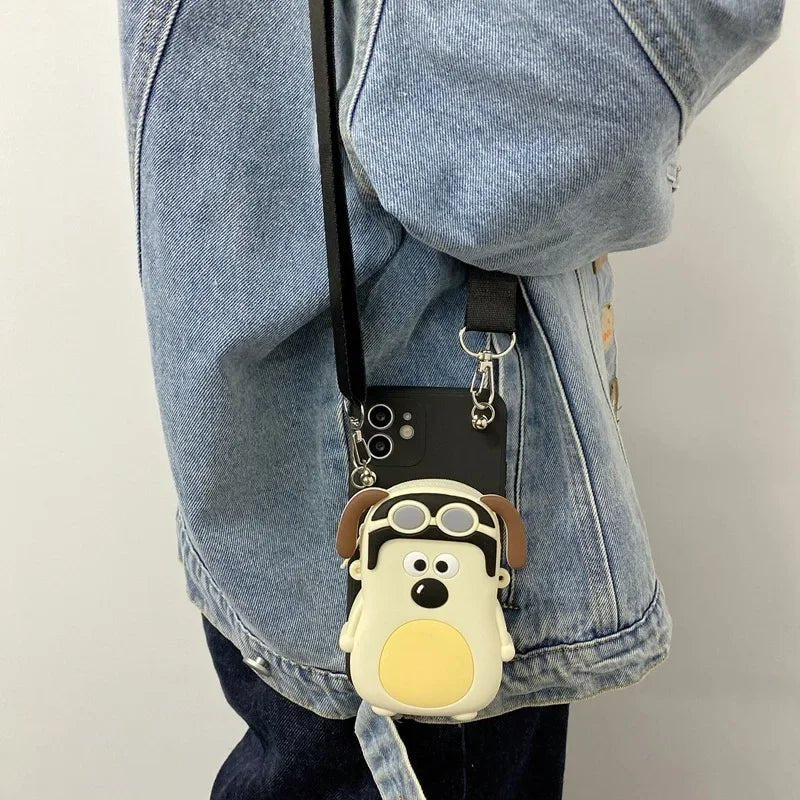 For Apple 16promax phone case iPhone15/13/14 three - dimensional funny puppy purse Crossbody strap - AKM CASE｜iPhone Case & Accesories Worldwide
