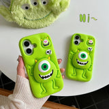 Funny Cartoon Monsters Cover With Stand Holder Soft Silicone Case for iPhone 16 15 14 13 12 Pro Max - AKM CASE｜iPhone Case & Accesories Worldwide
