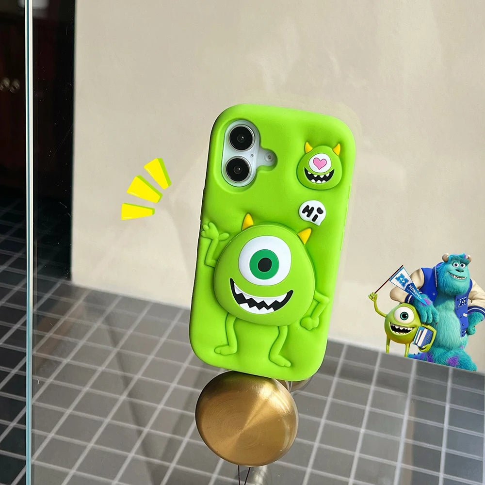 Funny Cartoon Monsters Cover With Stand Holder Soft Silicone Case for iPhone 16 15 14 13 12 Pro Max - AKM CASE｜iPhone Case & Accesories Worldwide