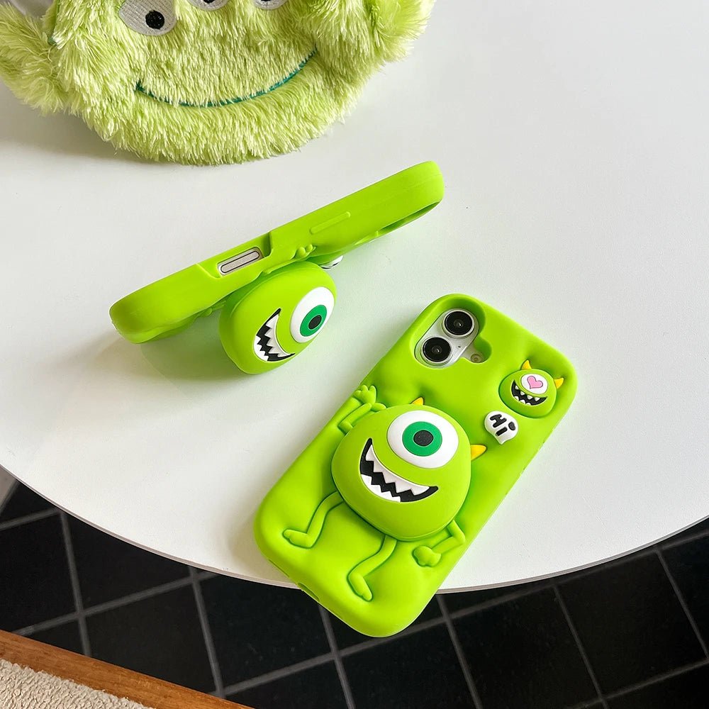 Funny Cartoon Monsters Cover With Stand Holder Soft Silicone Case for iPhone 16 15 14 13 12 Pro Max - AKM CASE｜iPhone Case & Accesories Worldwide