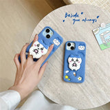 Hachiware Chiikawa Three - Dimensional Cute Cartoon All - in - one Bracket Full - in Silicone Soft Case - AKM CASE｜iPhone Case & Accesories Worldwide