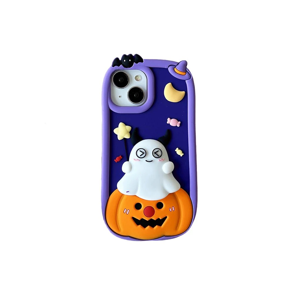Halloween Pumpkin Ghost Soft Silicone Case Cover - AKM CASE｜iPhone Case & Accesories Worldwide