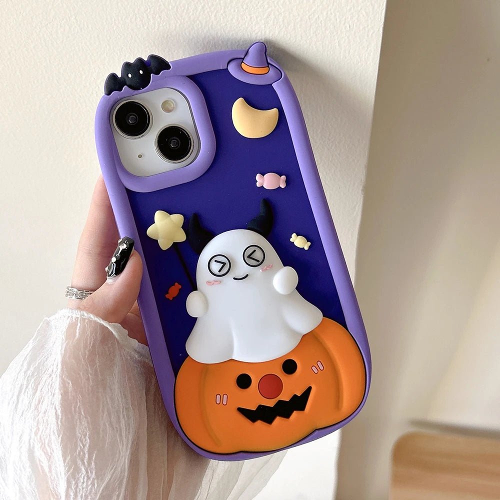 Halloween Pumpkin Ghost Soft Silicone Case Cover - AKM CASE｜iPhone Case & Accesories Worldwide