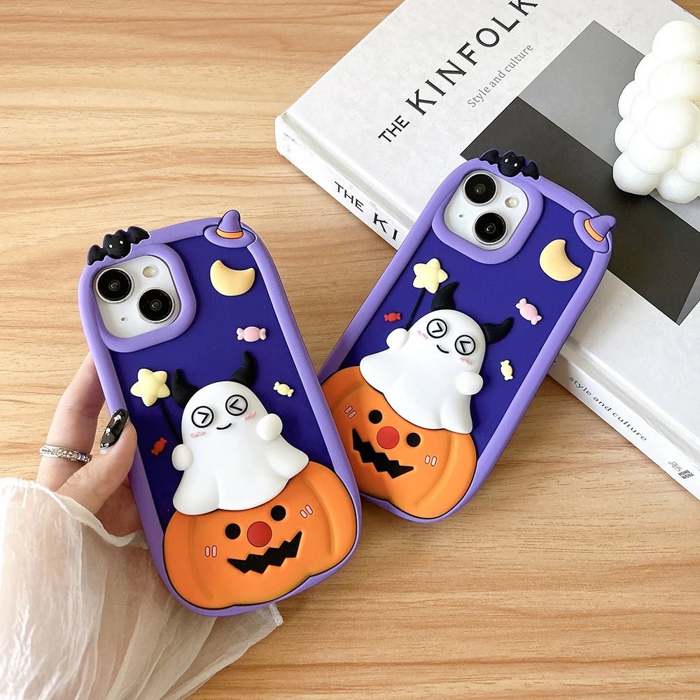 Halloween Pumpkin Ghost Soft Silicone Case Cover - AKM CASE｜iPhone Case & Accesories Worldwide