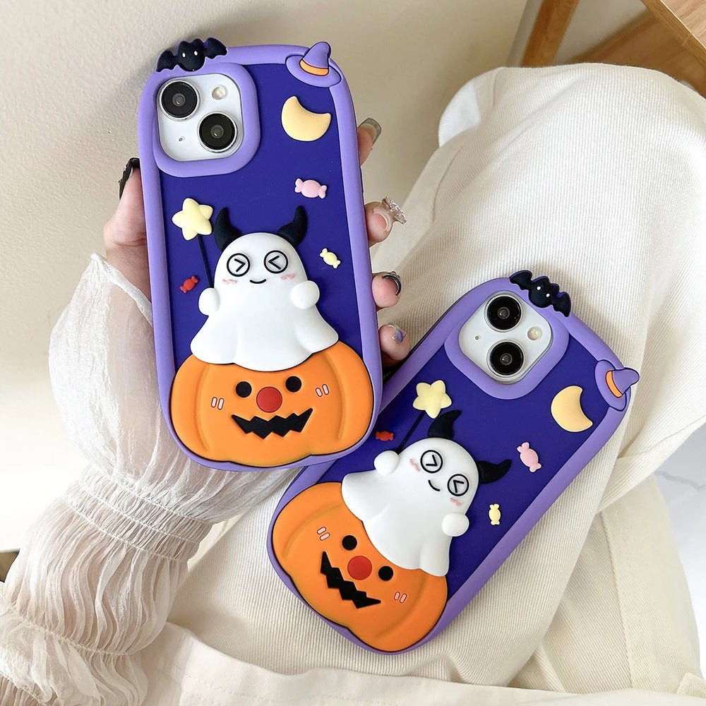 Halloween Pumpkin Ghost Soft Silicone Case Cover - AKM CASE｜iPhone Case & Accesories Worldwide