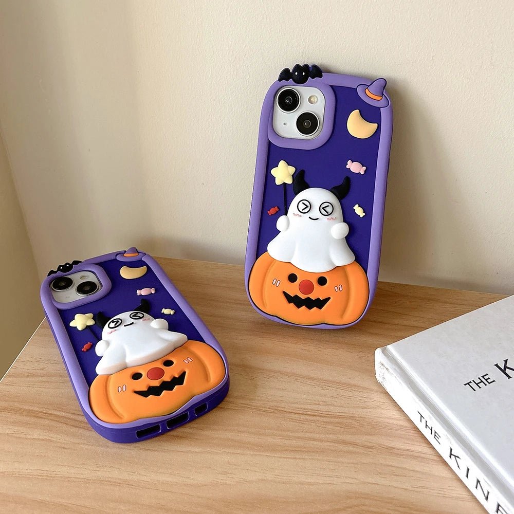 Halloween Pumpkin Ghost Soft Silicone Case Cover - AKM CASE｜iPhone Case & Accesories Worldwide