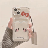 Hello Kitty Clear Case with Wallet for iPhone 16/15/14/13/12/11 - AKM CASE｜iPhone Case & Accesories Worldwide