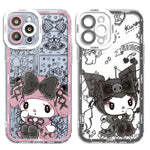 Hello Kitty Kuromi Melody Case for iPhone 15 14 Pro Max 13 12 11 XR XS X 8 7 6 6S Plus SE 2020 Clear Soft Fundas - AKM CASE｜iPhone Case & Accesories Worldwide