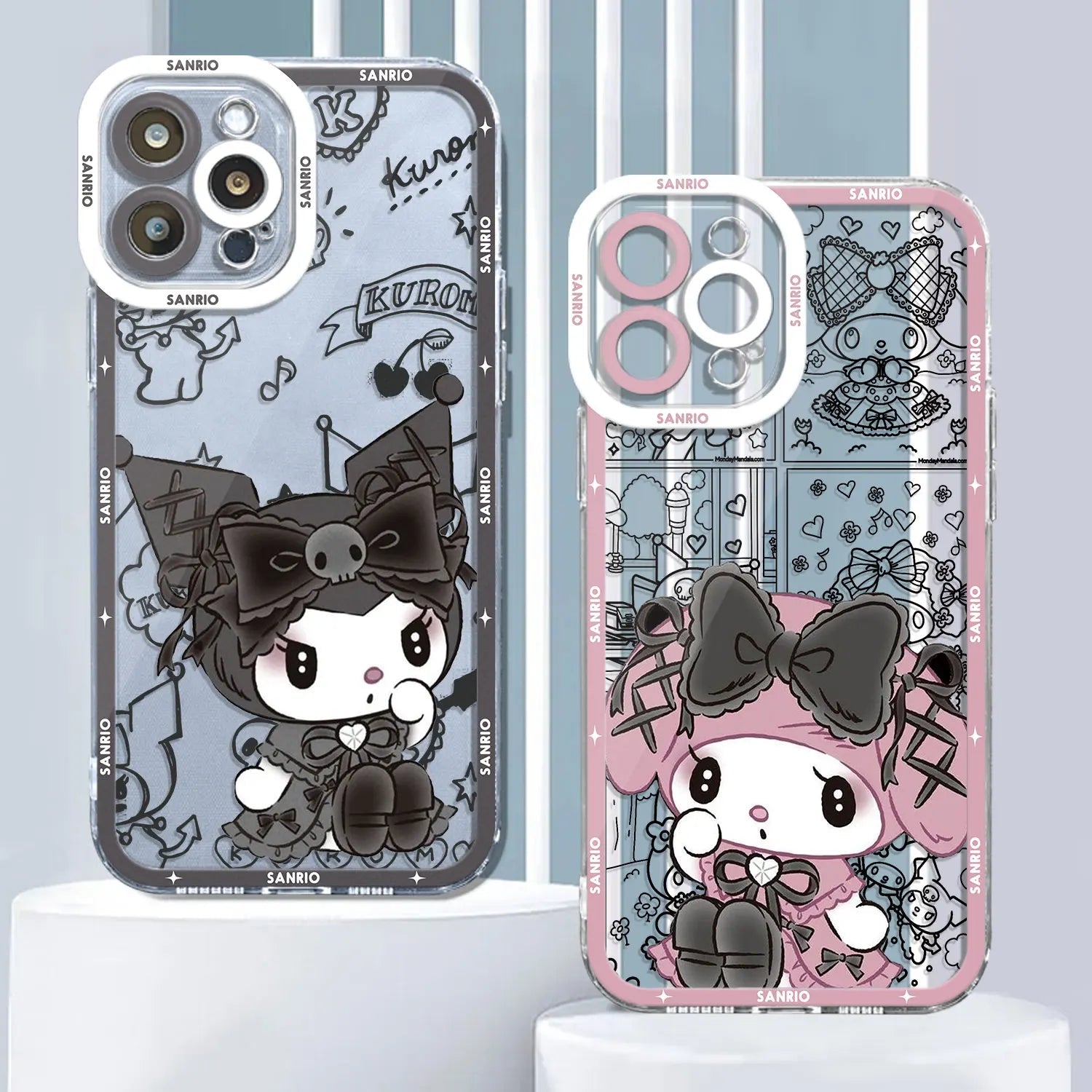 Hello Kitty Kuromi Melody Case for iPhone 15 14 Pro Max 13 12 11 XR XS X 8 7 6 6S Plus SE 2020 Clear Soft Fundas - AKM CASE｜iPhone Case & Accesories Worldwide