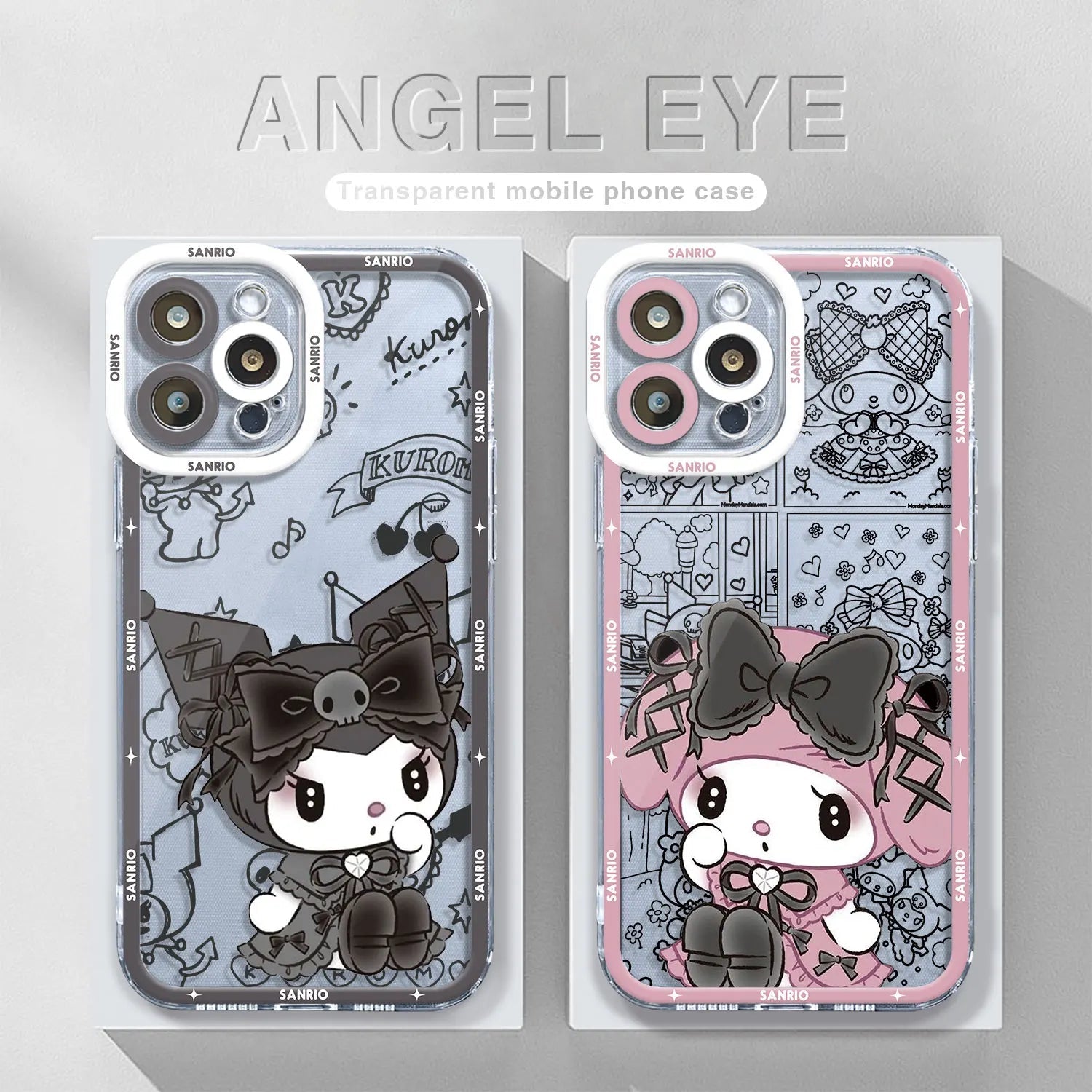 Hello Kitty Kuromi Melody Case for iPhone 15 14 Pro Max 13 12 11 XR XS X 8 7 6 6S Plus SE 2020 Clear Soft Fundas - AKM CASE｜iPhone Case & Accesories Worldwide