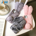 JAVY Plush Rabbit Cute Warm Phone Case Fur Cover Furry Fluffy - AKM CASE｜iPhone Case & Accesories Worldwide