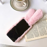 JAVY Plush Rabbit Cute Warm Phone Case Fur Cover Furry Fluffy - AKM CASE｜iPhone Case & Accesories Worldwide