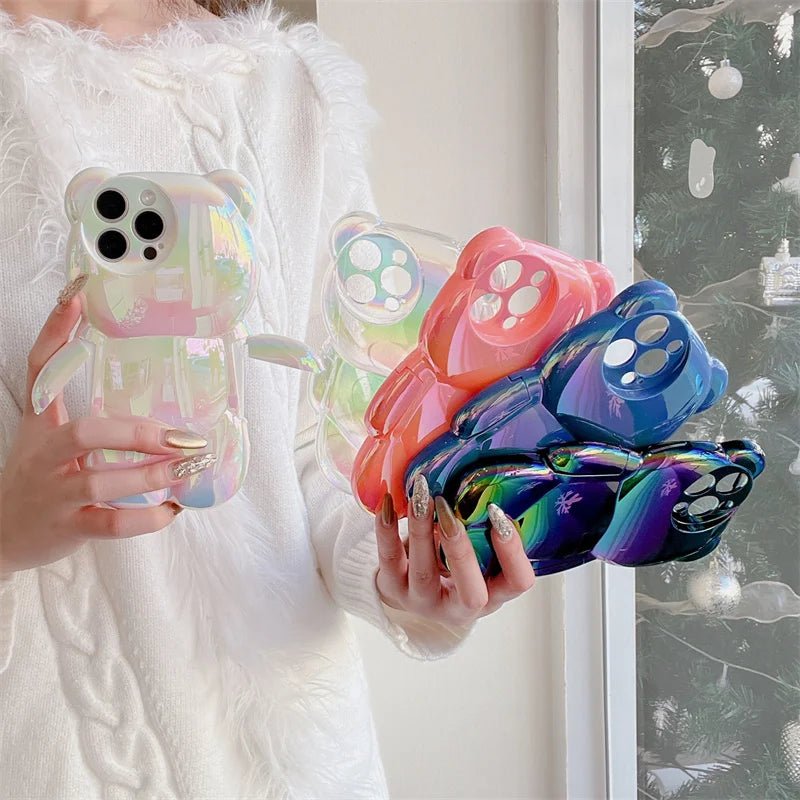 Kawaii 3D Bear Phone Case for iPhone 14/15/16 - Cute & Shockproof - AKM CASE｜iPhone Case & Accesories Worldwide