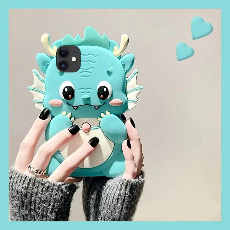 Kawaii 3D Cartoon Big Dinosaur Soft Silicone Phone Case - AKM CASE｜iPhone Case & Accesories Worldwide
