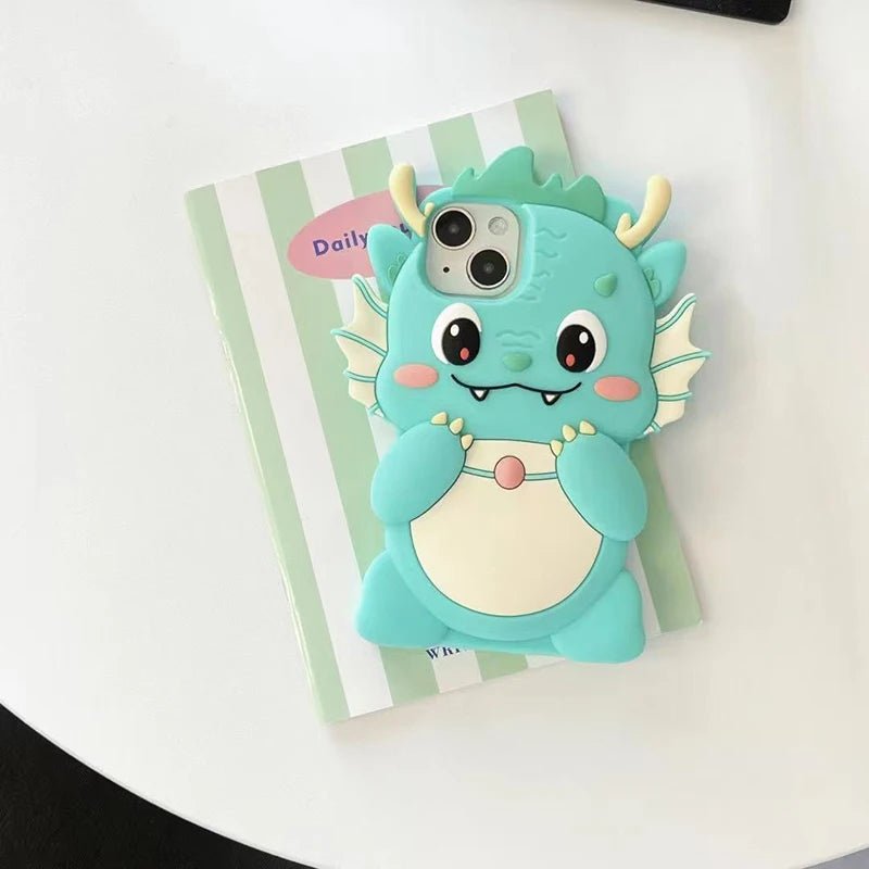 Kawaii 3D Cartoon Big Dinosaur Soft Silicone Phone Case - AKM CASE｜iPhone Case & Accesories Worldwide