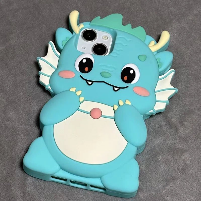 Kawaii 3D Cartoon Big Dinosaur Soft Silicone Phone Case - AKM CASE｜iPhone Case & Accesories Worldwide