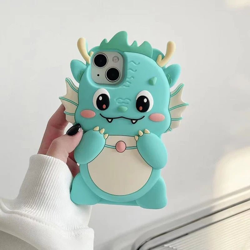 Kawaii 3D Cartoon Big Dinosaur Soft Silicone Phone Case - AKM CASE｜iPhone Case & Accesories Worldwide