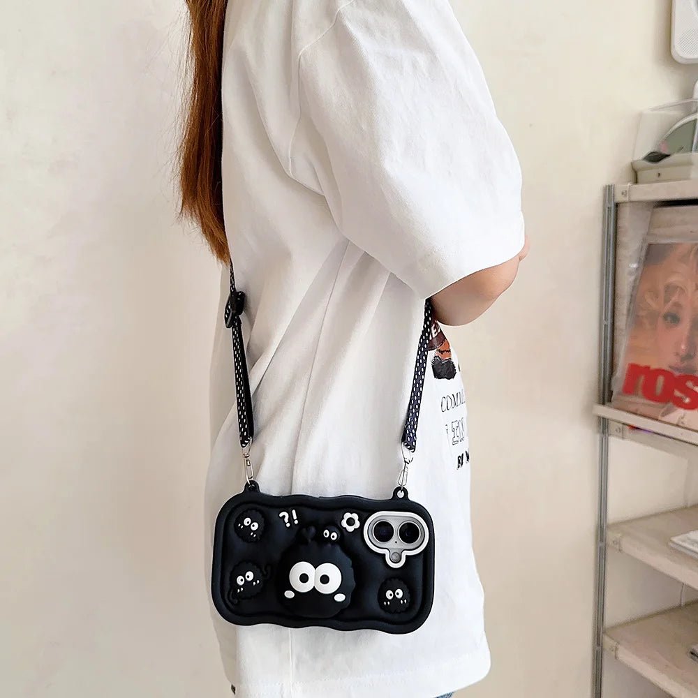 Kawaii 3D Hello Kitty & Kuromi Soft Silicone iPhone Case with Stand Holder & Lanyard - AKM CASE｜iPhone Case & Accesories Worldwide