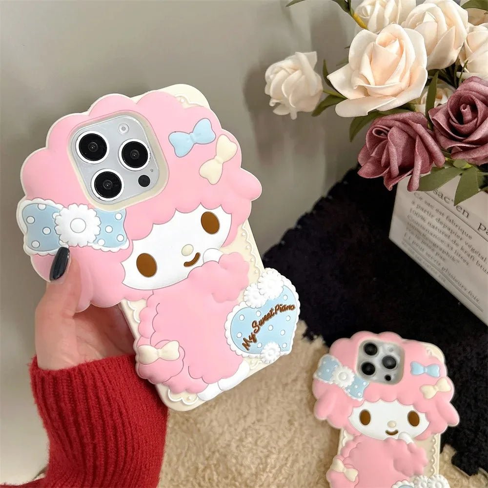 Kawaii 3D My Melody & Sweet Piano Soft Silicone Case - AKM CASE｜iPhone Case & Accesories Worldwide