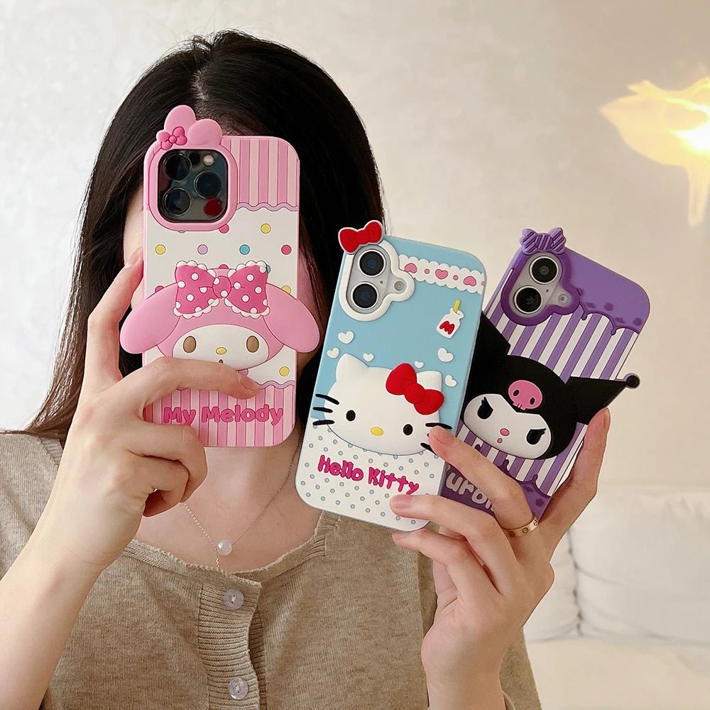 Kawaii Cartoon Hello Kitty, Kuromi, My Melody Soft Silicone Case - AKM CASE｜iPhone Case & Accesories Worldwide