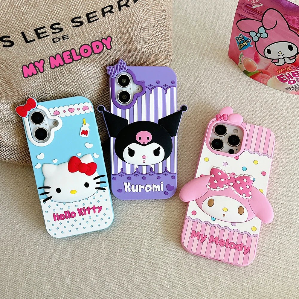 Kawaii Cartoon Hello Kitty, Kuromi, My Melody Soft Silicone Case - AKM CASE｜iPhone Case & Accesories Worldwide