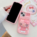 Kawaii Cartoon Hello Kitty Soft Silicone Cover With Holder - AKM CASE｜iPhone Case & Accesories Worldwide