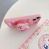 Kawaii Cartoon Hello Kitty Soft Silicone Cover With Holder - AKM CASE｜iPhone Case & Accesories Worldwide
