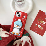 Kawaii Cartoon Penguin Coffee Biscuits Cover With Stand Holder Soft Silicone Case - AKM CASE｜iPhone Case & Accesories Worldwide