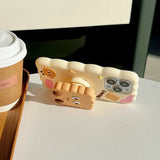 Kawaii Cartoon Penguin Coffee Biscuits Cover With Stand Holder Soft Silicone Case - AKM CASE｜iPhone Case & Accesories Worldwide
