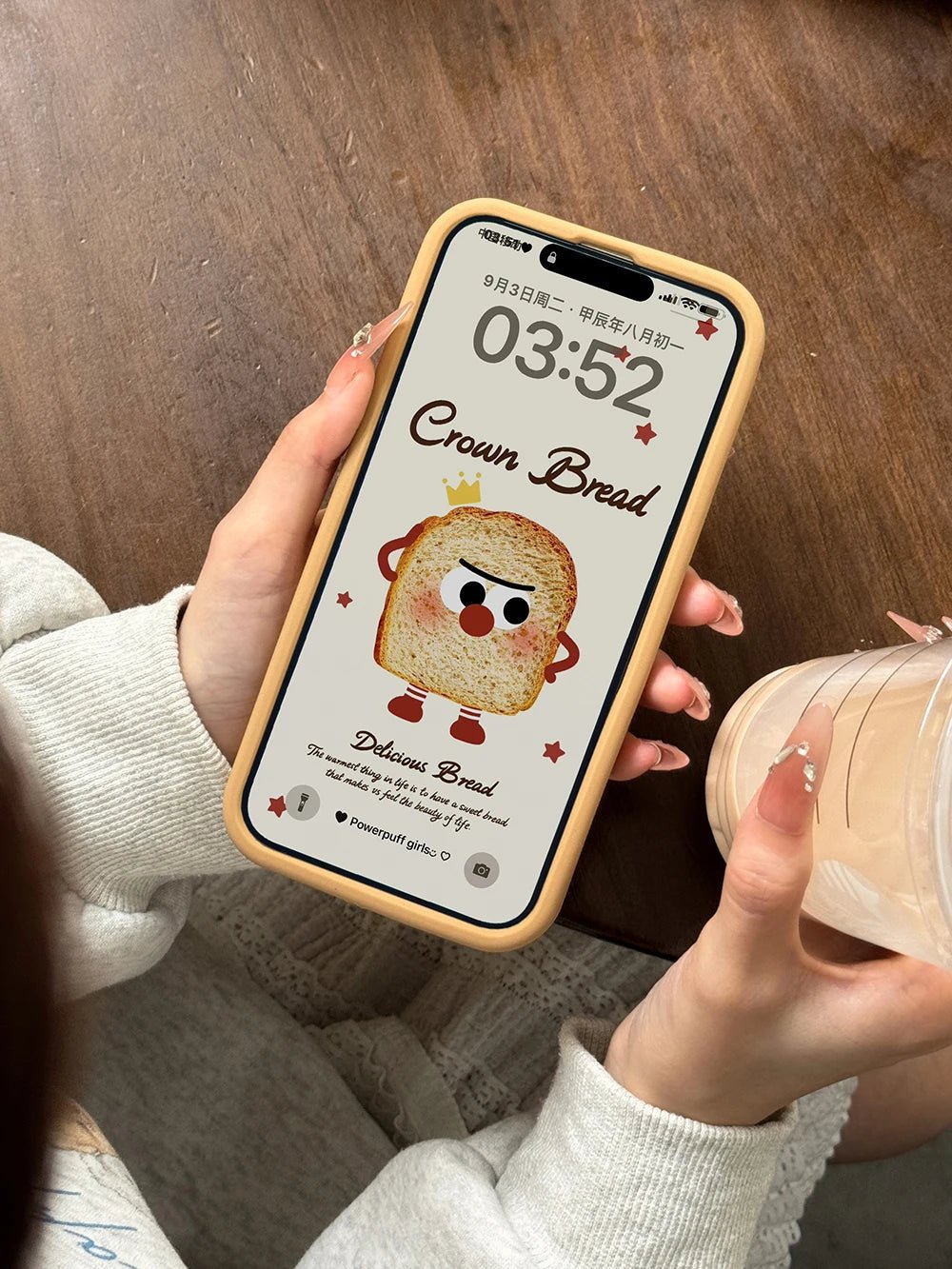 Kawaii Cartoon Penguin Coffee Biscuits Cover With Stand Holder Soft Silicone Case - AKM CASE｜iPhone Case & Accesories Worldwide