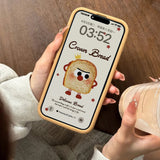Kawaii Cartoon Penguin Coffee Biscuits Cover With Stand Holder Soft Silicone Case - AKM CASE｜iPhone Case & Accesories Worldwide