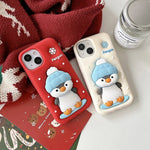 Kawaii Cartoon Penguin Coffee Biscuits Cover With Stand Holder Soft Silicone Case - AKM CASE｜iPhone Case & Accesories Worldwide