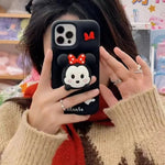 Kawaii Mickey & Minnie Mouse Soft Silicone Case with Holder - AKM CASE｜iPhone Case & Accesories Worldwide