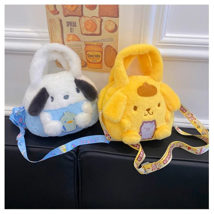 Kawaii Sanrio Plush Bag Kuromi Backpack Anime Melody Cinnamoroll Plushie Handbags Pochacco Cartoon Stuffed Bag for Girls Gifts - AKM CASE｜iPhone Case & Accesories Worldwide