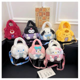 Kawaii Sanrio Plush Bag Kuromi Backpack Anime Melody Cinnamoroll Plushie Handbags Pochacco Cartoon Stuffed Bag for Girls Gifts - AKM CASE｜iPhone Case & Accesories Worldwide