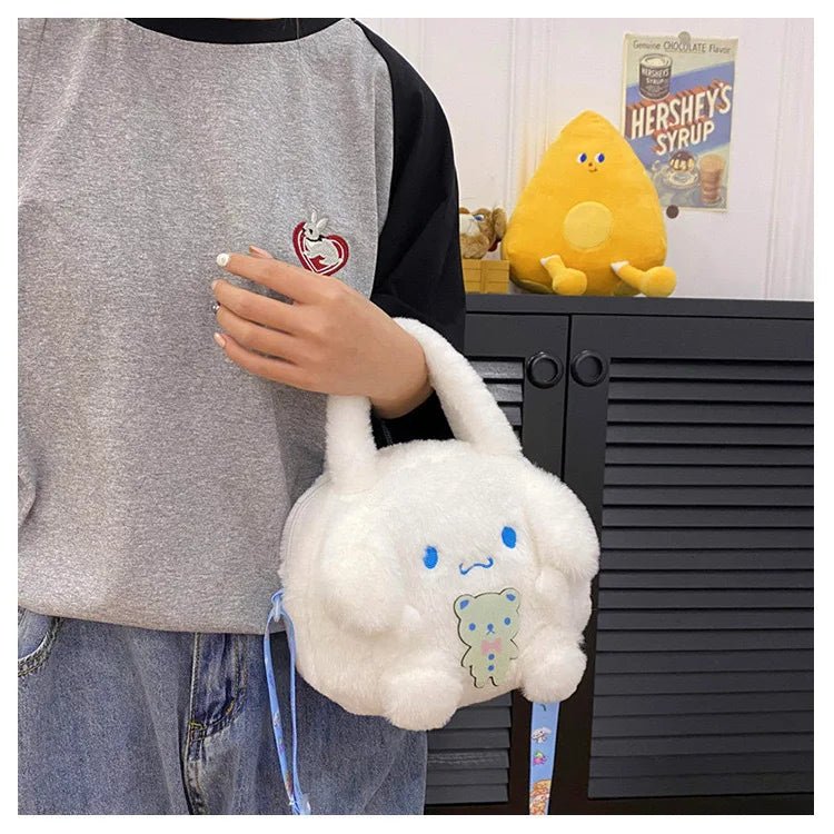 Kawaii Sanrio Plush Bag Kuromi Backpack Anime Melody Cinnamoroll Plushie Handbags Pochacco Cartoon Stuffed Bag for Girls Gifts - AKM CASE｜iPhone Case & Accesories Worldwide