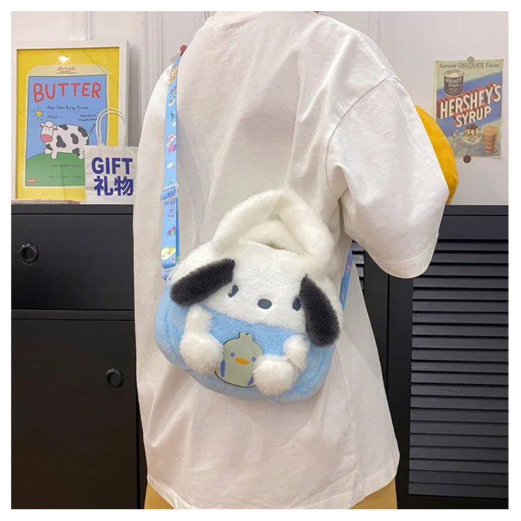 Kawaii Sanrio Plush Bag Kuromi Backpack Anime Melody Cinnamoroll Plushie Handbags Pochacco Cartoon Stuffed Bag for Girls Gifts - AKM CASE｜iPhone Case & Accesories Worldwide