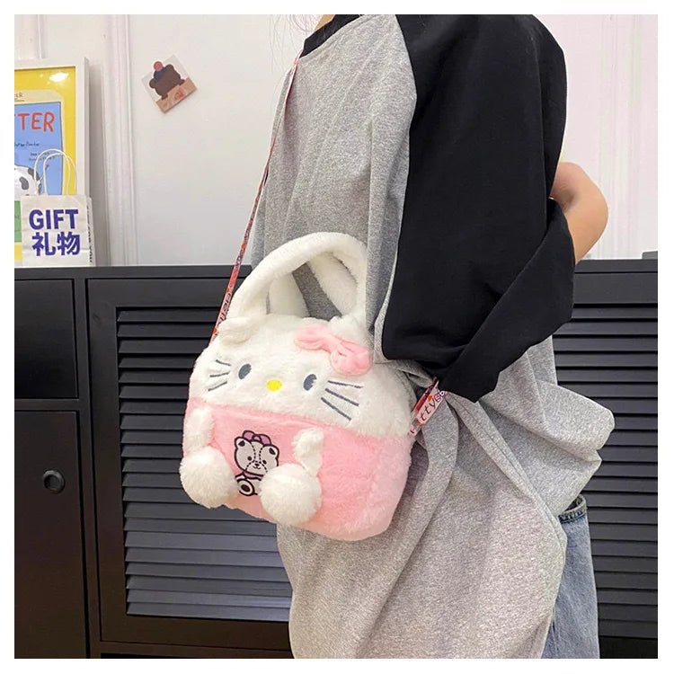 Kawaii Sanrio Plush Bag Kuromi Backpack Anime Melody Cinnamoroll Plushie Handbags Pochacco Cartoon Stuffed Bag for Girls Gifts - AKM CASE｜iPhone Case & Accesories Worldwide