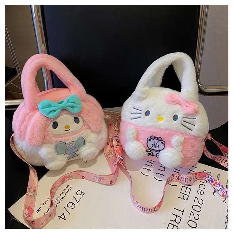 Kawaii Sanrio Plush Bag Kuromi Backpack Anime Melody Cinnamoroll Plushie Handbags Pochacco Cartoon Stuffed Bag for Girls Gifts - AKM CASE｜iPhone Case & Accesories Worldwide