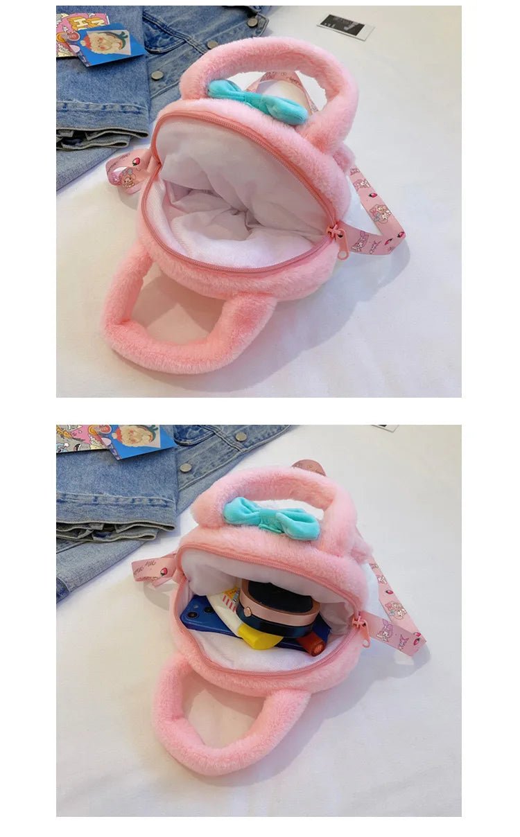 Kawaii Sanrio Plush Bag Kuromi Backpack Anime Melody Cinnamoroll Plushie Handbags Pochacco Cartoon Stuffed Bag for Girls Gifts - AKM CASE｜iPhone Case & Accesories Worldwide