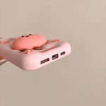 Kawaii Summer Fruit Floral Peach Bracket Soft Silicone Case with Stand Holder - AKM CASE｜iPhone Case & Accesories Worldwide