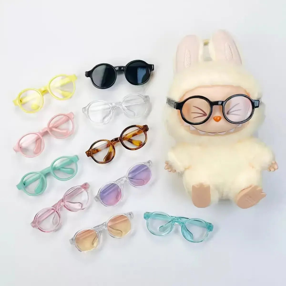 Labubu 6.5cm Transparent Plastic Glasses for 1/8 1/6 1/3 1/4 BJD for Labubu MSD Plush for EXO Doll Sunglasses - AKM CASE｜iPhone Case & Accesories Worldwide