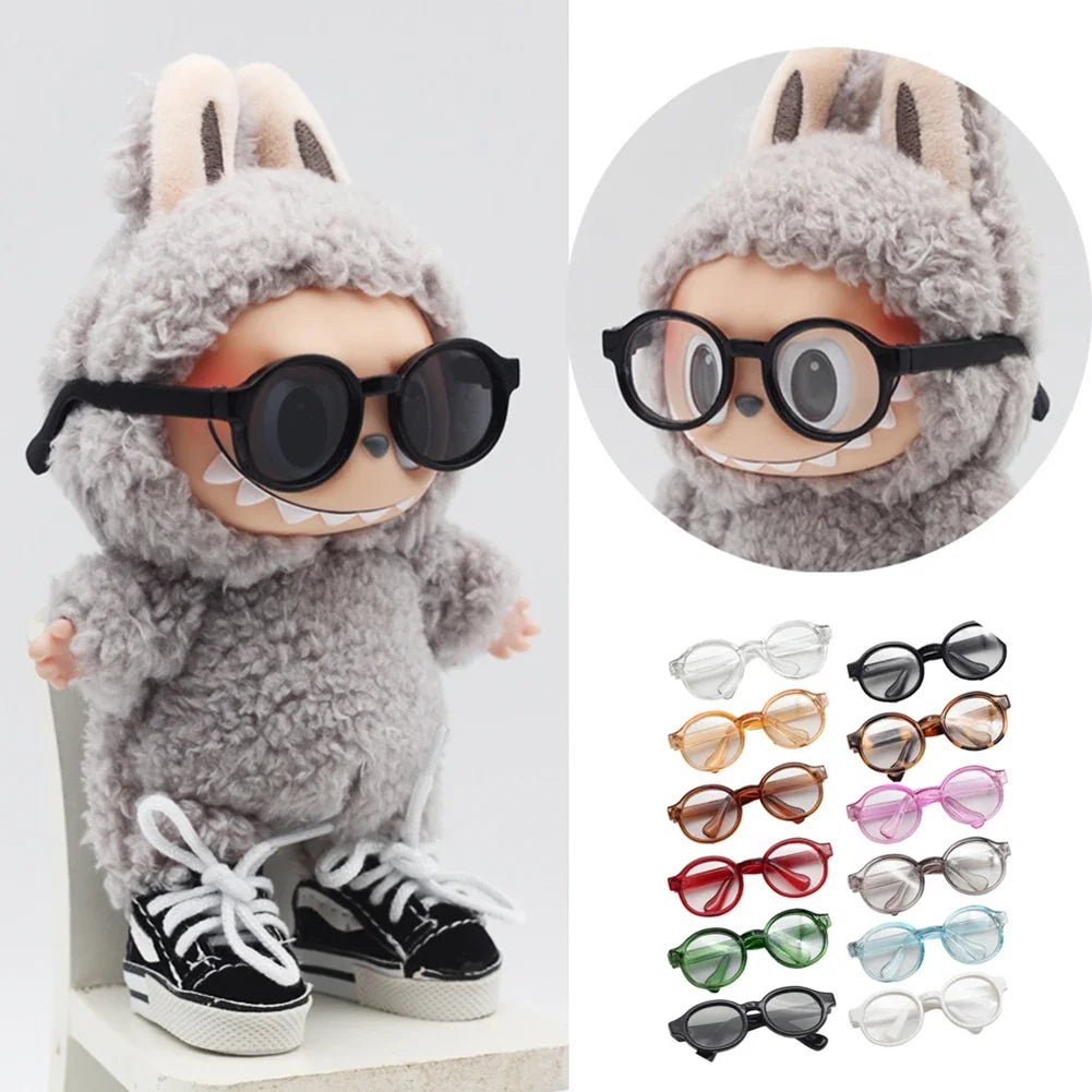 Labubu 6.5cm Transparent Plastic Glasses for 1/8 1/6 1/3 1/4 BJD for Labubu MSD Plush for EXO Doll Sunglasses - AKM CASE｜iPhone Case & Accesories Worldwide