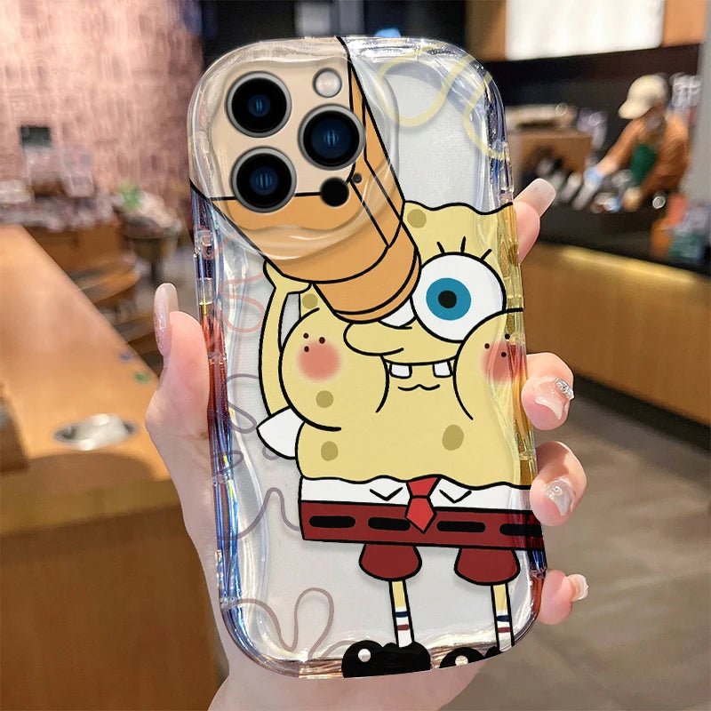 Lovely S - SpongeBobs Case for iPhone 16 15 14 Pro Max 13 12 Mini 11 XS X XR 8 7 Plus SE 2022 2020 Soft Silicone Shockproof Cover - AKM CASE｜iPhone Case & Accesories Worldwide