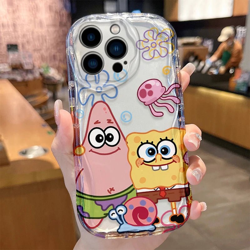 Lovely S - SpongeBobs Case for iPhone 16 15 14 Pro Max 13 12 Mini 11 XS X XR 8 7 Plus SE 2022 2020 Soft Silicone Shockproof Cover - AKM CASE｜iPhone Case & Accesories Worldwide