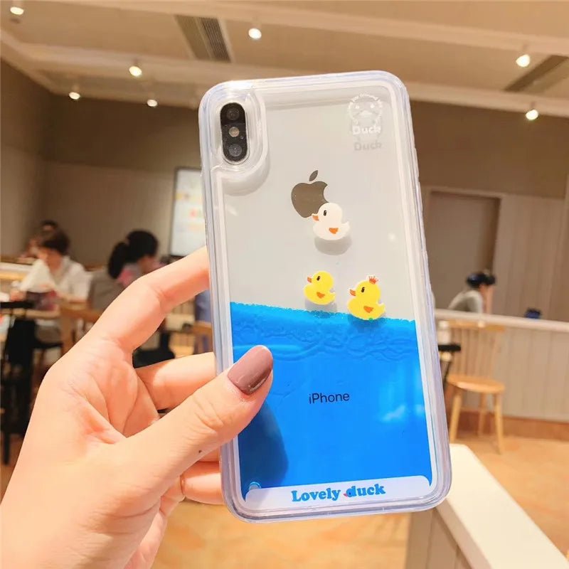Luxury Cartoon Swimming Duck Dynamic Liquid Cover Case for Apple IPhone - AKM CASE｜iPhone Case & Accesories Worldwide