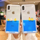 Luxury Cartoon Swimming Duck Dynamic Liquid Cover Case for Apple IPhone - AKM CASE｜iPhone Case & Accesories Worldwide