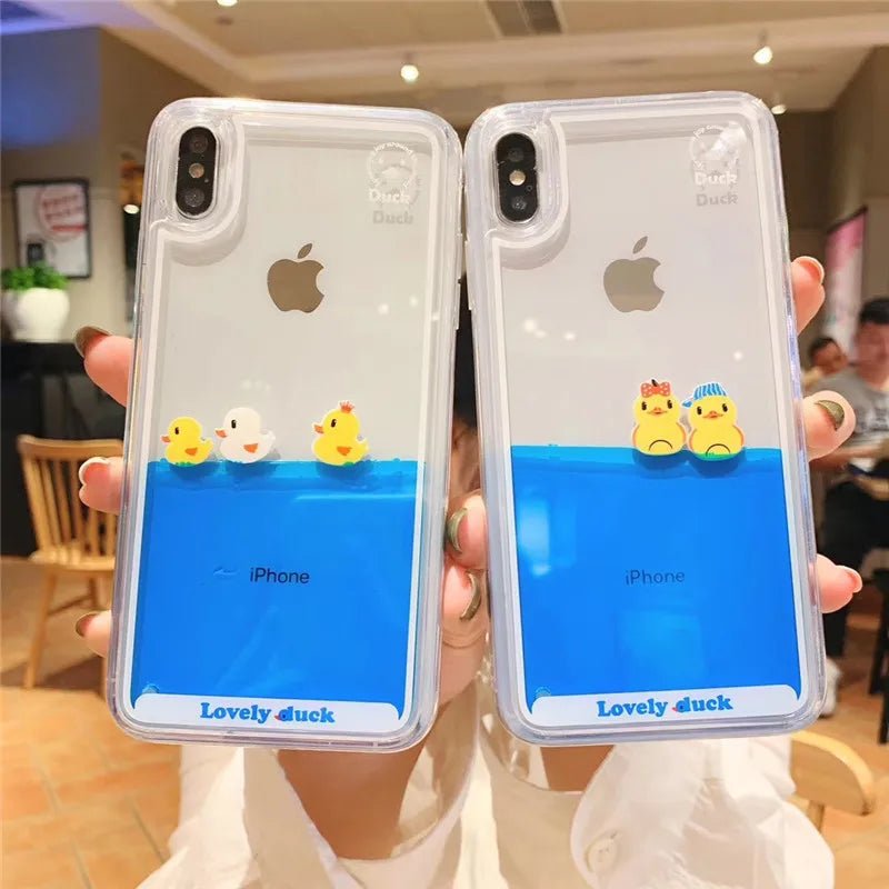Luxury Cartoon Swimming Duck Dynamic Liquid Cover Case for Apple IPhone - AKM CASE｜iPhone Case & Accesories Worldwide