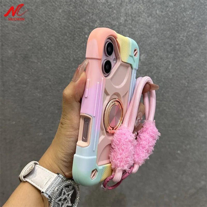 Luxury Heavy Duty iPhone Case with Ring Holder & Lanyard - NUCWIN Armor Cover - AKM CASE｜iPhone Case & Accesories Worldwide